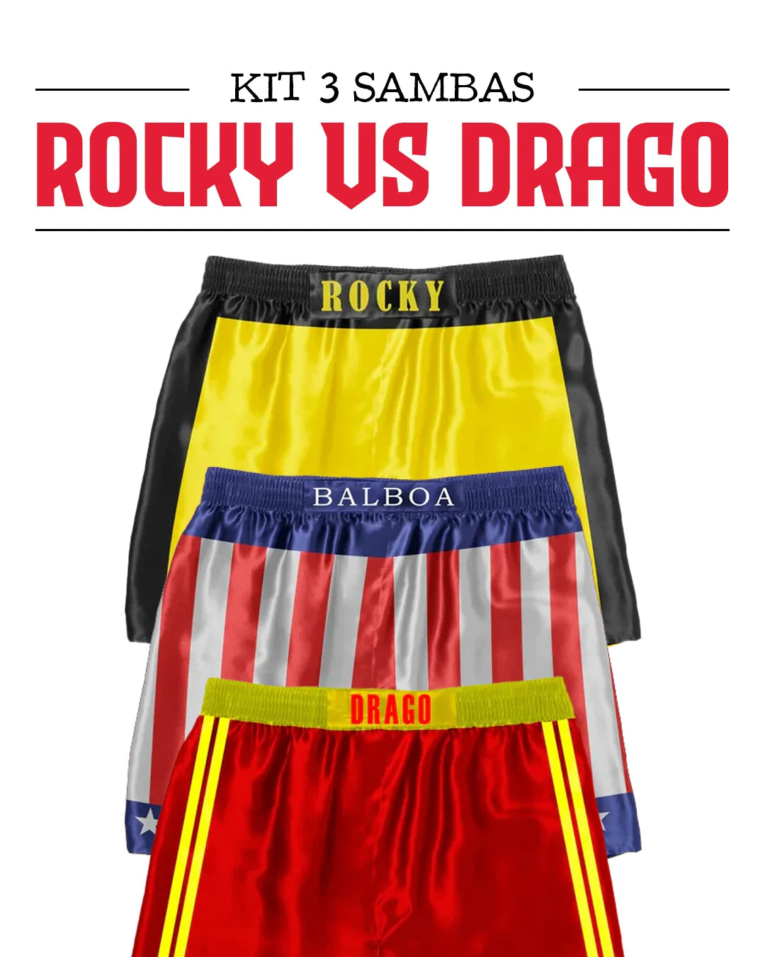 Kit 3 Sambas - Rocky VS Drago