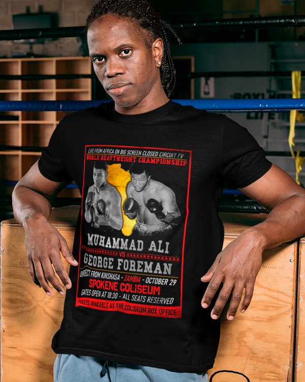 Camiseta Algodão Premium Boxe - Ali VS Foreman