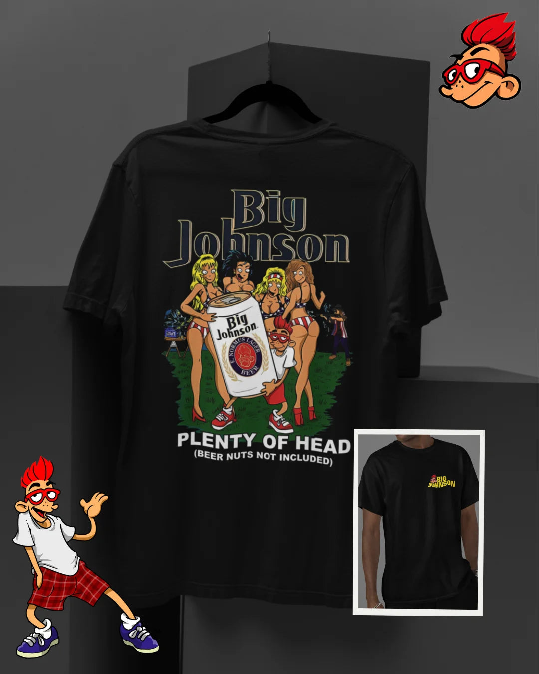 Camiseta Algodão Premium Big Johnson - Plenty of Head