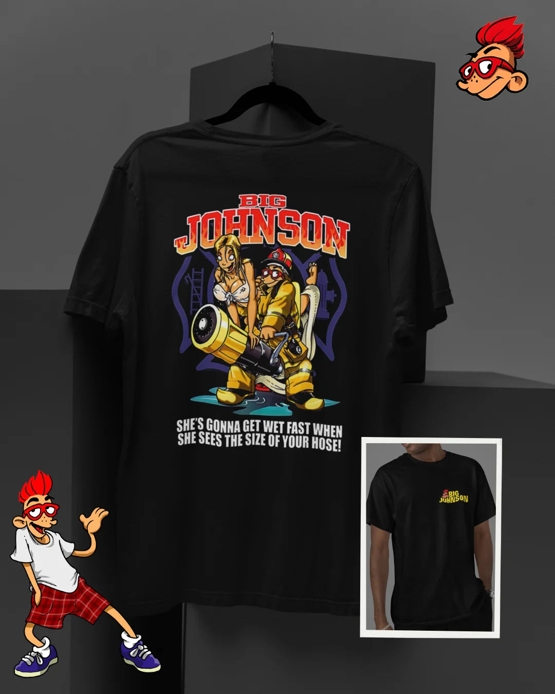 Camiseta Algodão Premium Big Johnson - Fireman
