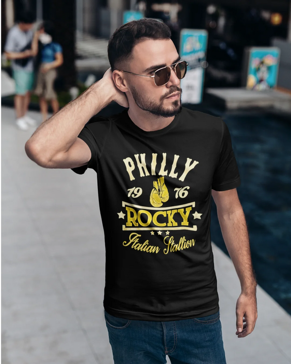 Camiseta Algodão Premium Boxe - Rocky Philly 1976