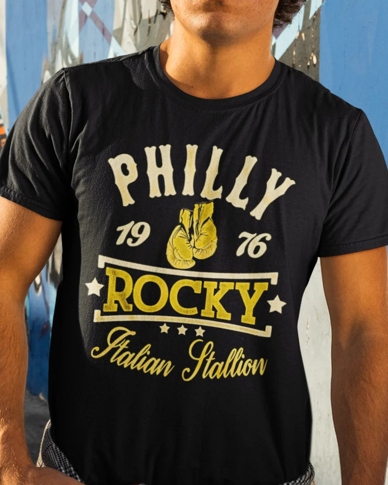 Camiseta Algodão Premium Boxe - Rocky Philly 1976