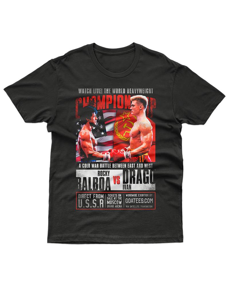 Camiseta Algodão Premium Boxe - Rocky VS Drago