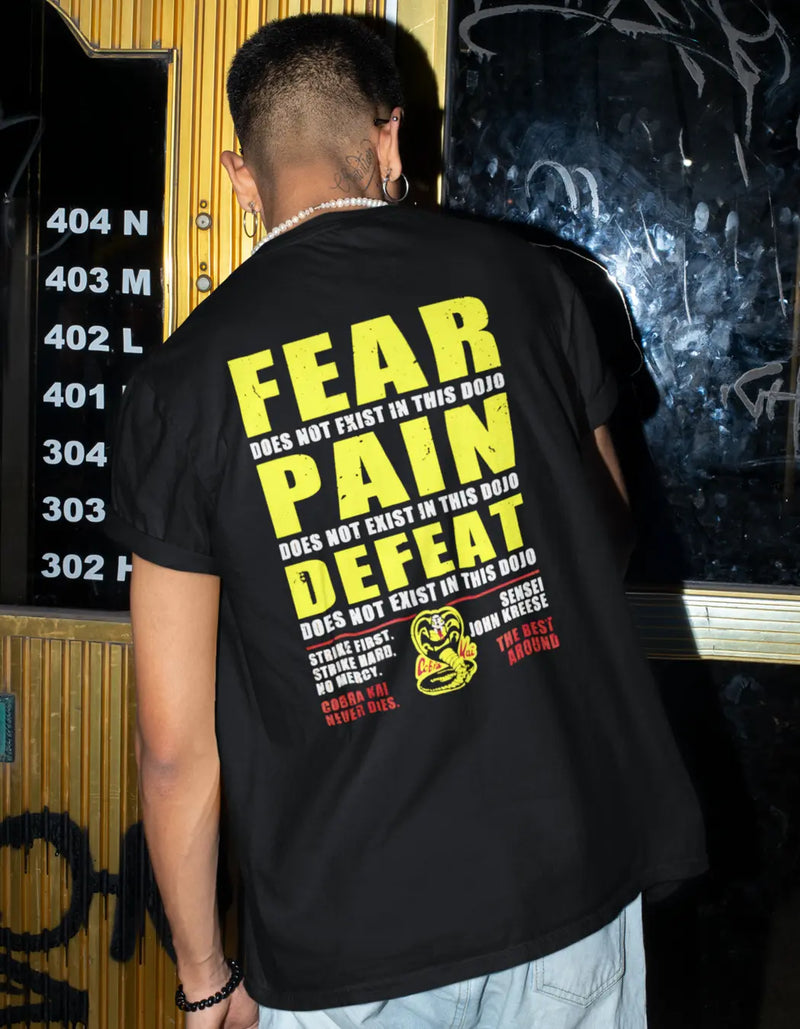 Camiseta Algodão Premium Karatê Kid - Cobra Kai Fear