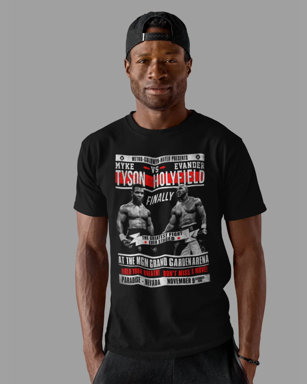 Camiseta Algodão Premium Boxe - Tyson VS Holyfield
