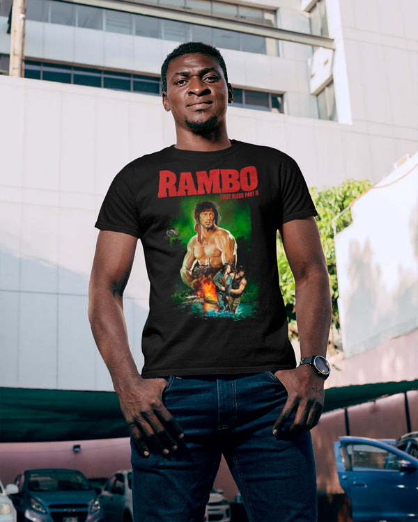 Camiseta Algodão Premium Action Movies - Rambo 2