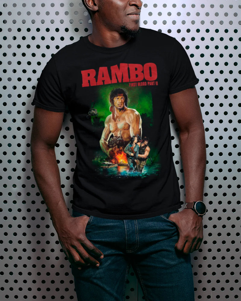 Camiseta Algodão Premium Action Movies - Rambo 2