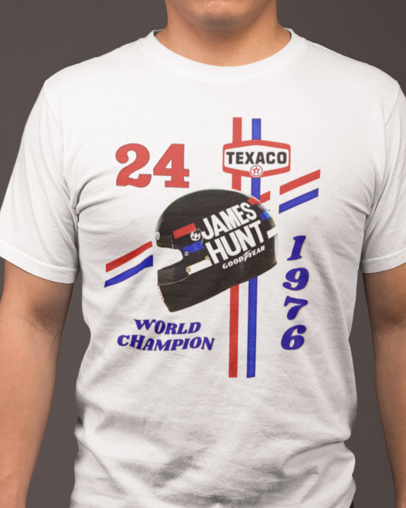 Camiseta Algodão Premium Fórmula 1 - James Hunt 1976 World Champion