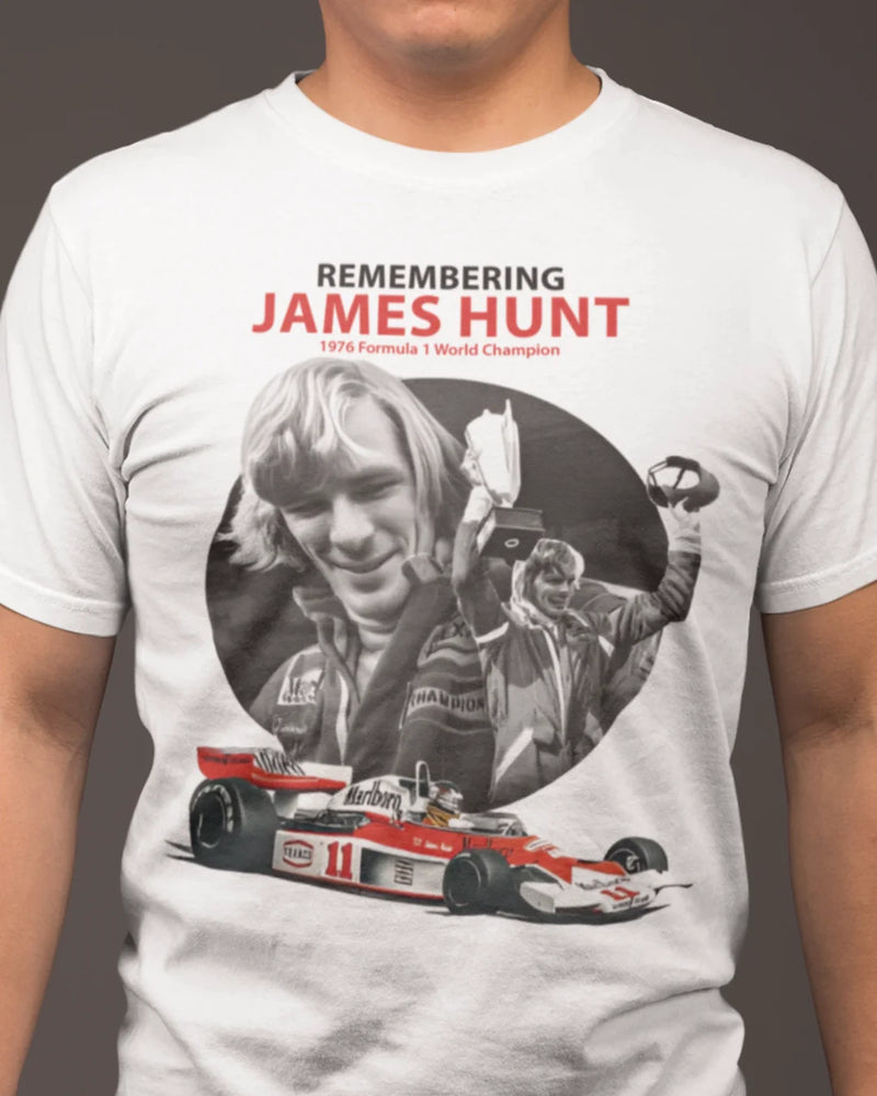 Camiseta Algodão Premium Fórmula 1 - Remembering James Hunt