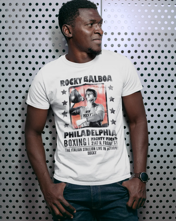 Camiseta Algodão Premium Boxe - Rocky Balboa Philadelphia Boxing