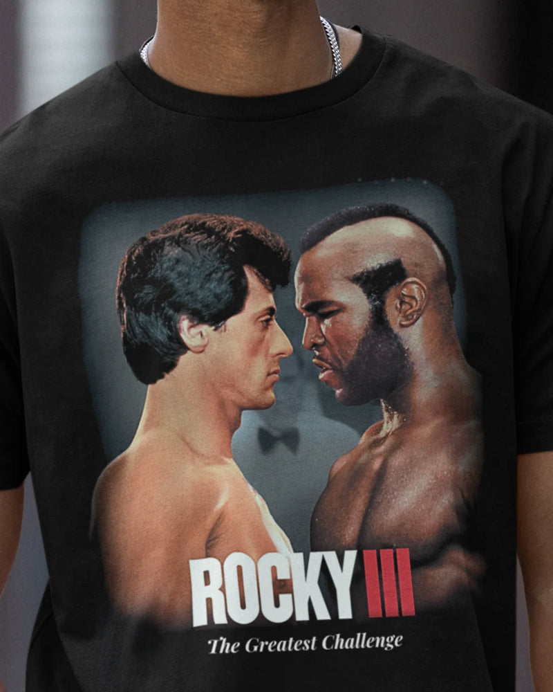 Camiseta Algodão Premium Boxe - Rocky III Balboa Facing Lang