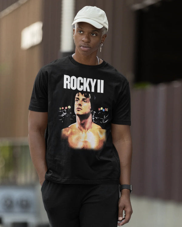 Camiseta Algodão Premium Boxe - Rocky II Moments