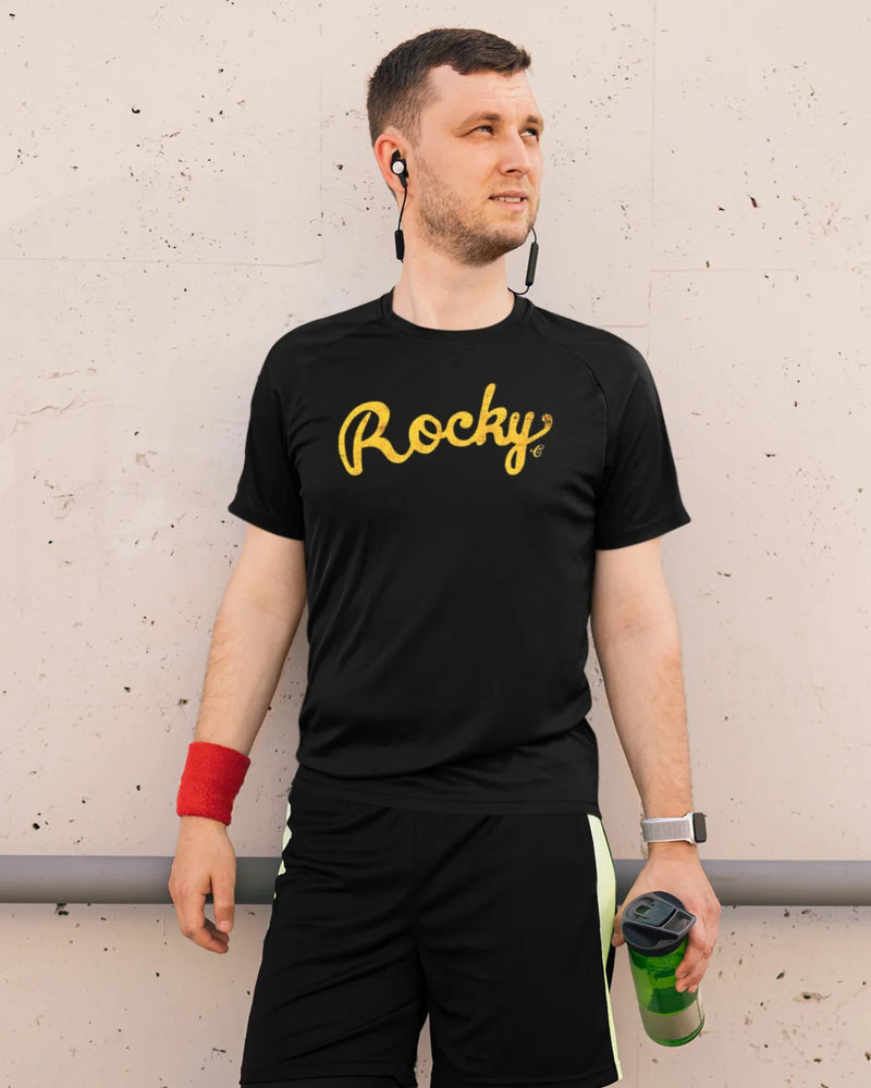 Camiseta Esporte Dry Fit - Rocky Cursive