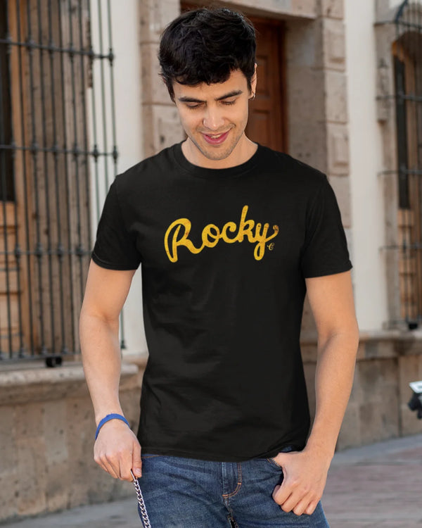 Camiseta Algodão Premium Boxe - Rocky Balboa Cursive