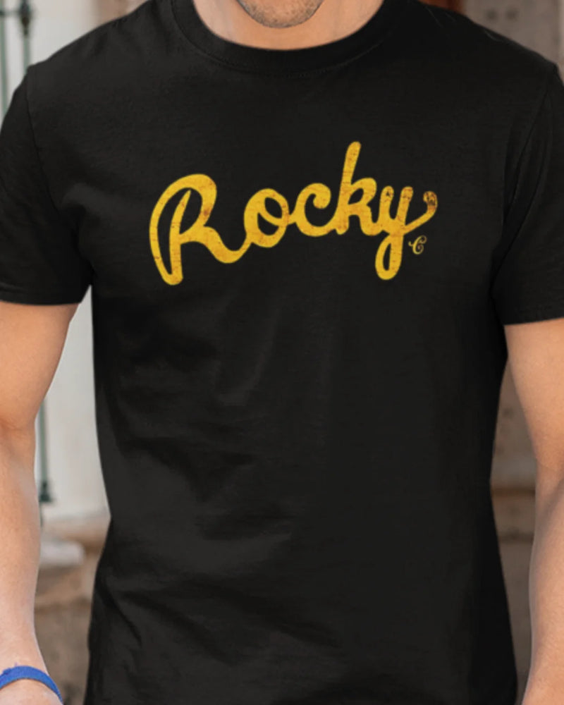 Camiseta Algodão Premium Boxe - Rocky Balboa Cursive