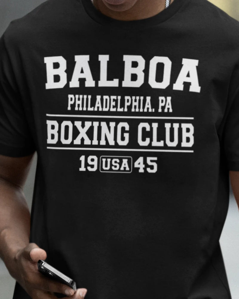 Camiseta Algodão Premium Boxe - Rocky Balboa Philadelfia 1945