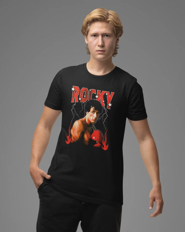 Camiseta Algodão Premium Boxe - Rocky On Fire