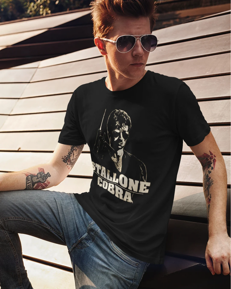 Camiseta Algodão Premium Action Movies - Stallone Cobra