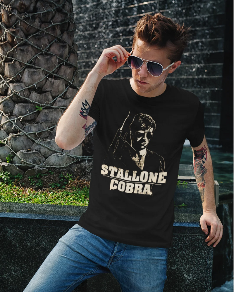 Camiseta Algodão Premium Action Movies - Stallone Cobra