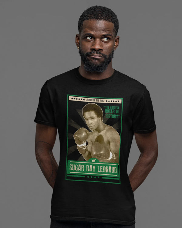 Camiseta Algodão Premium Boxe - Sugar Ray Leonard