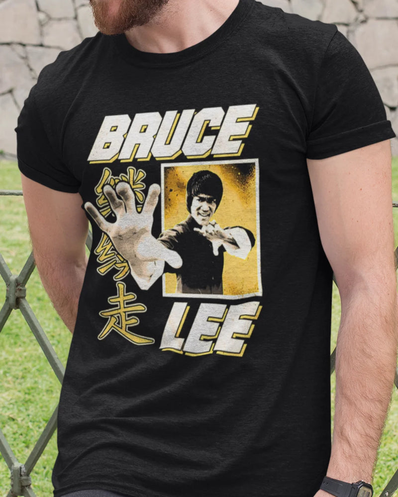 Camiseta Algodão Premium Action Movies - Bruce Lee Yellow Warrior