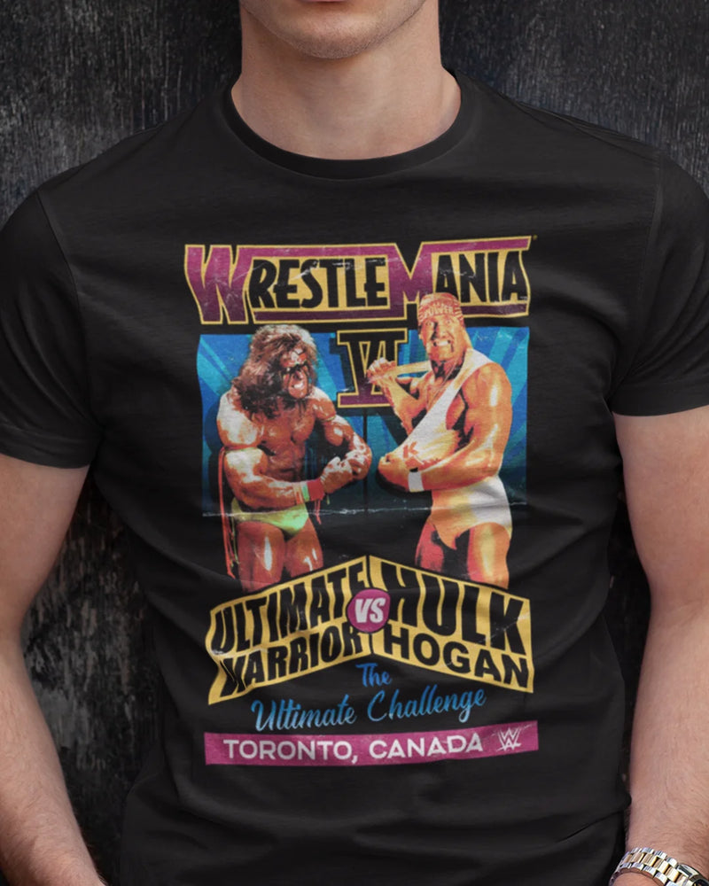 Camiseta Algodão Premium Wrestling - Warrior VS Hogan