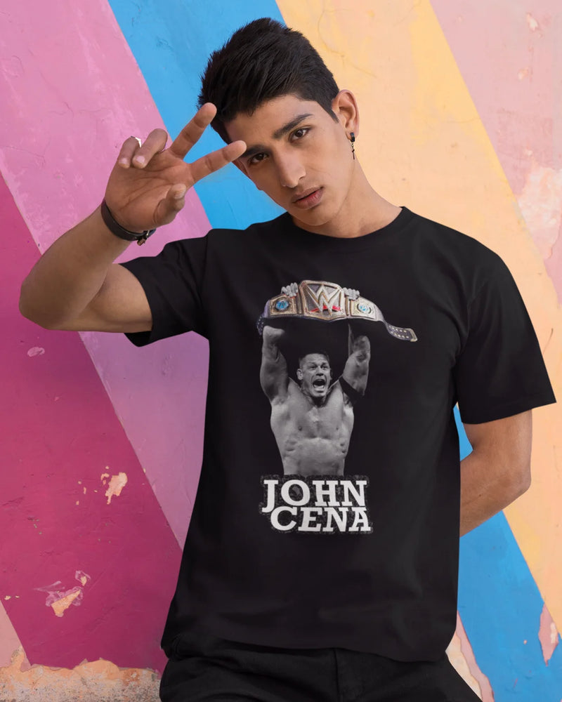 Camiseta Algodão Premium Wrestling - John Cena Champ