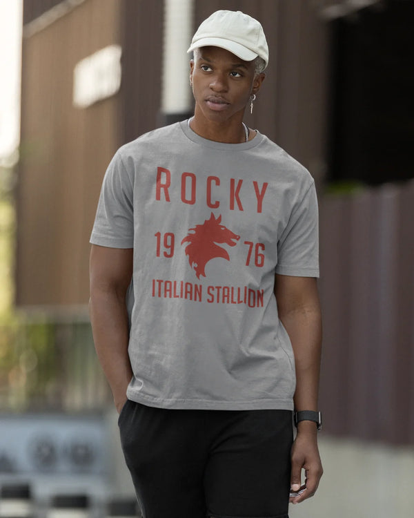 Camiseta Algodão Premium Boxe - Rocky Balboa 1976 Italian Stallion