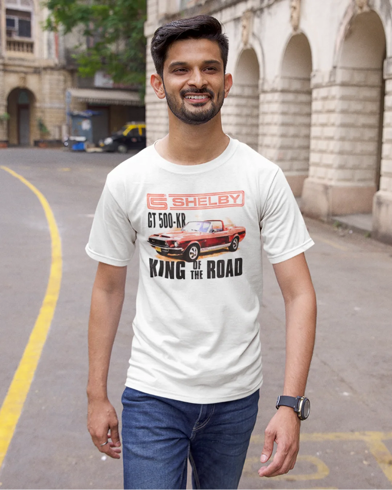 Camiseta Algodão Premium Carros - Shelby King of the Road