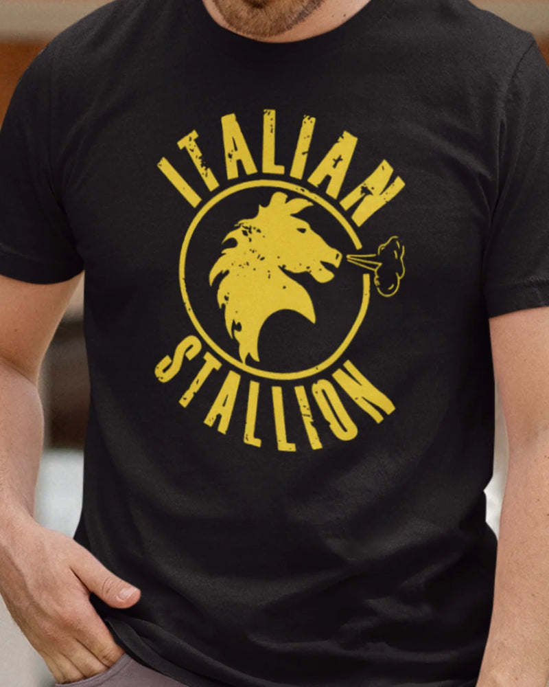 Camiseta Algodão Premium Boxe - Balboa Yellow Italian Stallion