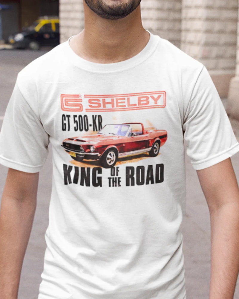 Camiseta Algodão Premium Carros - Shelby King of the Road