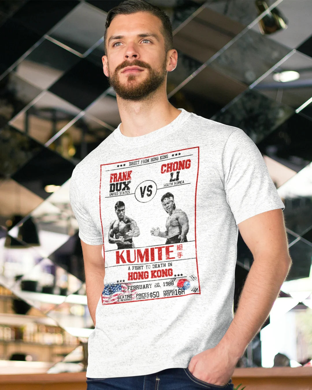 Camiseta Algodão Premium Action Movies - Kumite Tournament Dux VS Li